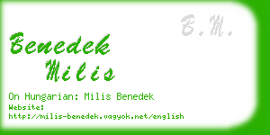 benedek milis business card